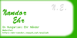 nandor ehr business card